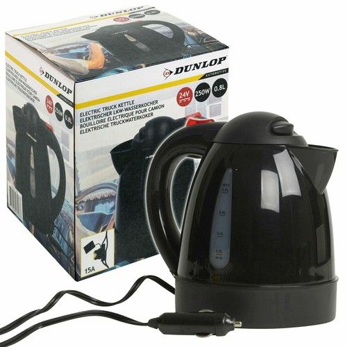 Dunlop 0.8Ltr 12V Truckers Kettle 150W Water Heater Car Lorry Truck Camper Van