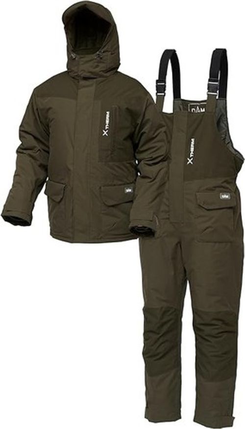 Dam Xtherm Fishing Thermo Winter Suit Jacket Bib & Brace Green