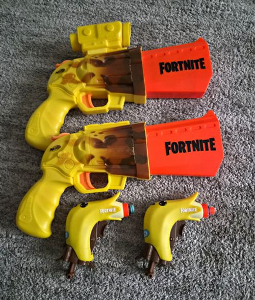 NERF Fortnite Large  & Mini Guns Bundle 4pc Yellow/Orange