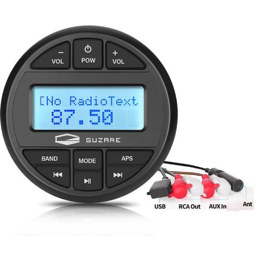DAB Radio Watertight Boat Bluetooth Stereo Waterproof Marine Audio RV MP3 Player