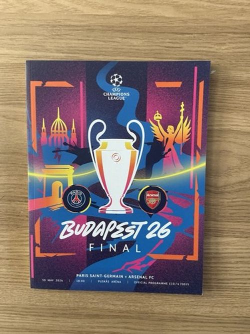PSG VS ARSENAL CHAMPIONS LEAGUE FINAL PROGRAMME 2026