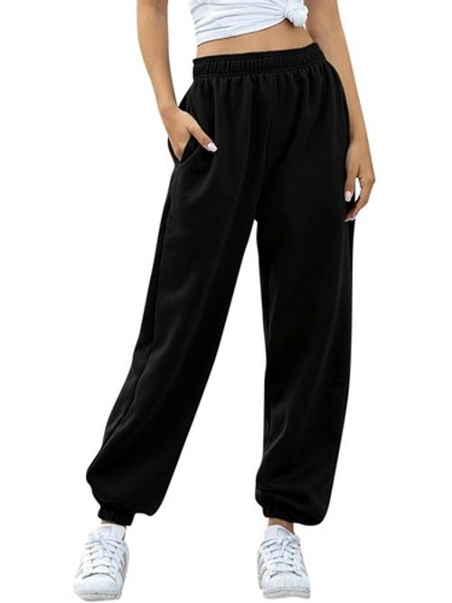 Womens Plain Joggers Sweatpants Fleece Tracksuit Jogging Bottoms Gym Sport Pants