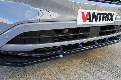 To Fit Ford Transit Custom 2024+ VanTrix Viper Front Splitter - 3pc - Gloss Blck — image 3