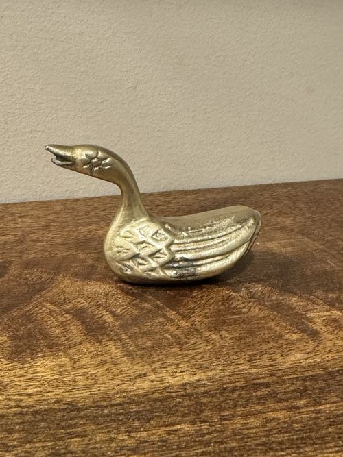 Vintage Brass Duck Figure — image 3