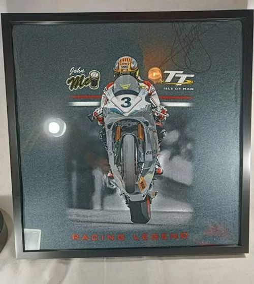 Signed John McGuinness Iomtt Racing Legend Framed Shirt Poster Photo TT T-shirt 