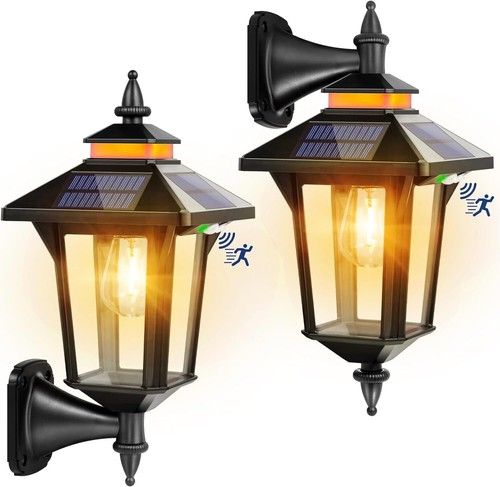 COLBOR Solar Lantern Light Vintage Solar Wall Light for Outdoor Garden Patio