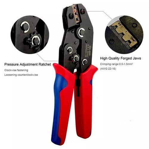 SN-48B Ratchet Crimping Plier Crimper Tool 0.5-1.5mm² AWG22-16 for Terminal Kit — image 2