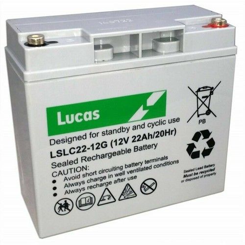 Lucas 12V 22Ah AGM/GEL GOLF TROLLEY BATTERY (18 Holes) MOCAD, FRASER, HILLBILLY