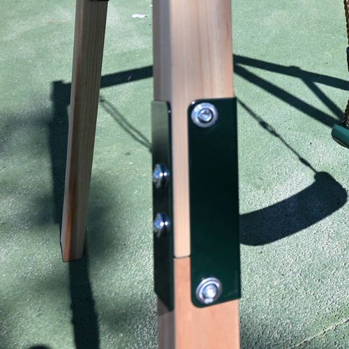 GALACTICA Outdoor Wooden Frame Single Plastic Swing, Garden Swing for Kids Play — image 8