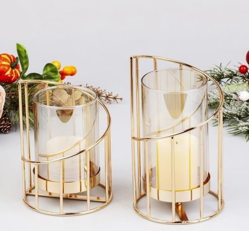 2Pcs Candle Holders Centerpiece Hurricane Candlestick For Wedding Dinning Party — image 11