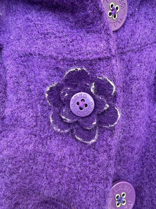 Baker Baby Ted Baker Girls Purple Wool Blend Coat 3-6 Months Pink Lined — image 10