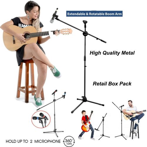 Professional Adjustable Microphone Mic Stand Boom Arm Holder Tripod Stage Studio — image 2