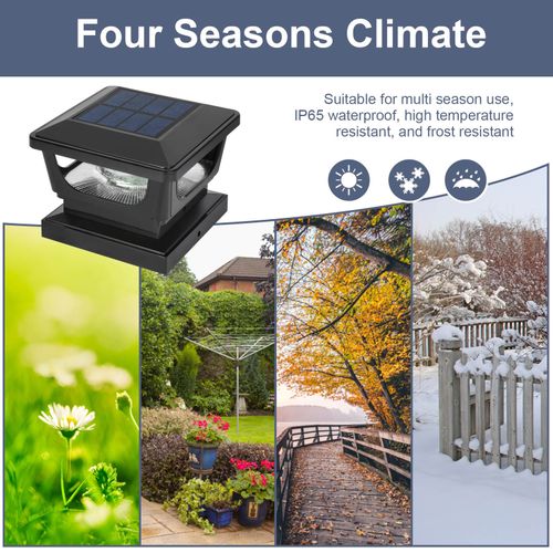 Solar Post Cap Lights Solar Post Lights Deck Fence Post Lights for 3x3 4x4 inch — image 12