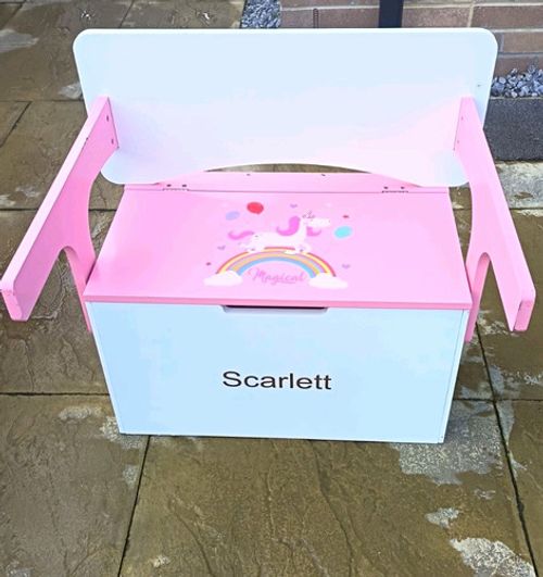 Kids Girls Pink Unicorn Desk Table with Storage – Children’s Study Activity Desk