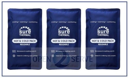 3x Reusable Hot & Cold Gel Ice Heat Pack - Sport | Back | Muscle Pain | Reusable