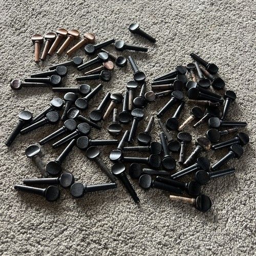 Job Lot Approx 90 Vintage Violin Viola Tuning Pegs Ebony Wood Luthier Spares
