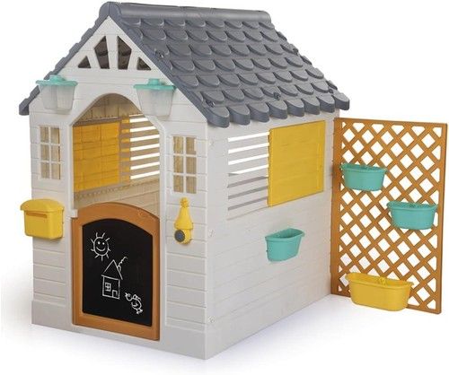 Playhouse with Fence for Kids, DOLU Indoor & Outdoor House w/ Bell Sound
