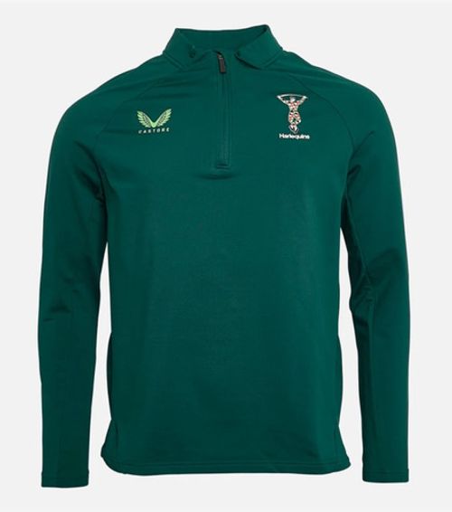 Men's Harlequins Rugby Top Castore 1/4 Zip Midlayer Top - New