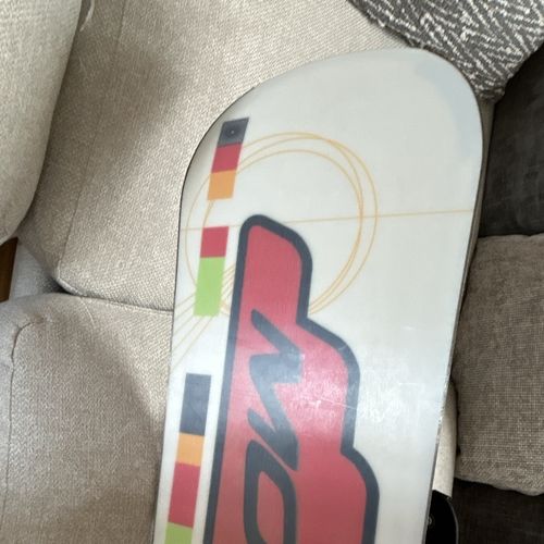 Morrow Rail All-Mountain Snowboard 64cm x10.5cm w/ Flow Bindings Black/White — image 9