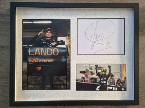 Lando Norris Signed Large Framed Formula 1 Presentation, F1, Mclaren *COA* — image 1