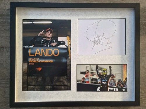 Lando Norris Signed Large Framed Formula 1 Presentation, F1, Mclaren *COA*