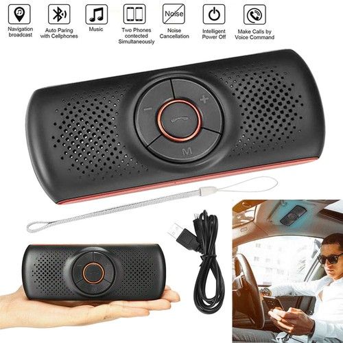 Wireless Bluetooth Car Speaker Phone MP3 Kit Sun Visor Hands-free Clip Drive