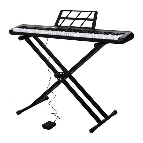 88 Keys Digital Piano Keyboard Beginner Set with X Stand Pedal Music Sheet Stand