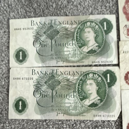 Vintage Banknote Bundle: 7 Notes, Pre-Decimal, Web Press £1, O'Brien 10s — image 2