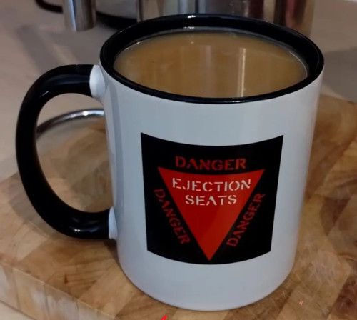 Limited edition mug: Danger Ejection Seats (limited run of 10 mugs, only 3 left)