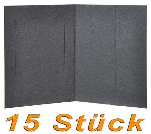 15X Portfolio / Leporello / Picture Folder For 13X18 With Side Pocket In Black