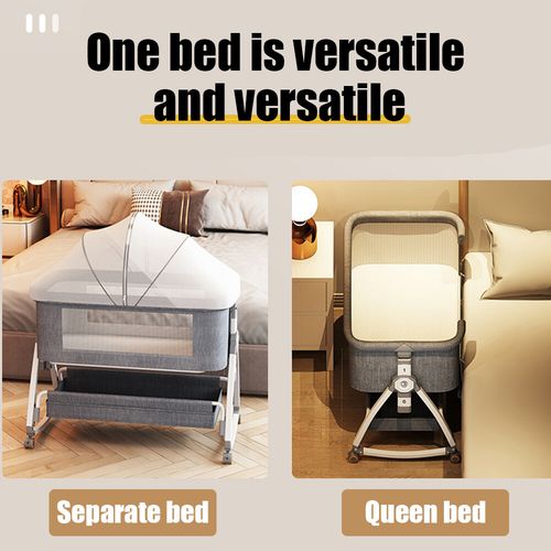 Baby Bedside Crib Sleeper Bassinet Height-adjustable Newborn Cot With Mattress — image 14
