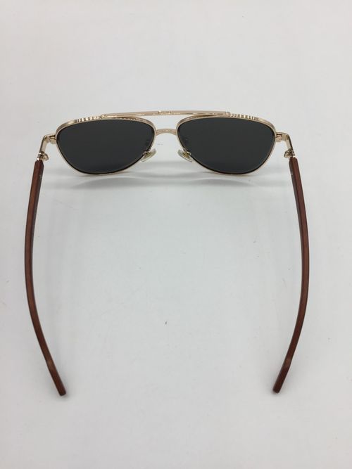 Cartier Gold/Brown Aviator Frame Designer Sunglasses Grey Lens — image 7