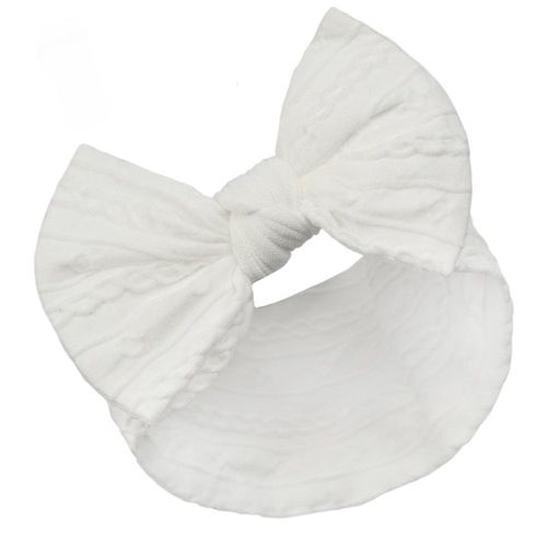 Baby Girls Cable Bow Knot Headband White Pink Lemon Soft Touch 0-12 Month Approx — image 1