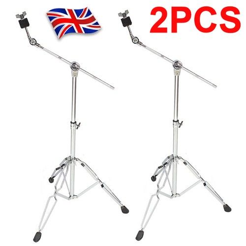 2PCS Adjustable Tornado Cymbal Boom Stand-Double Braced Boom/Straight Combo UK