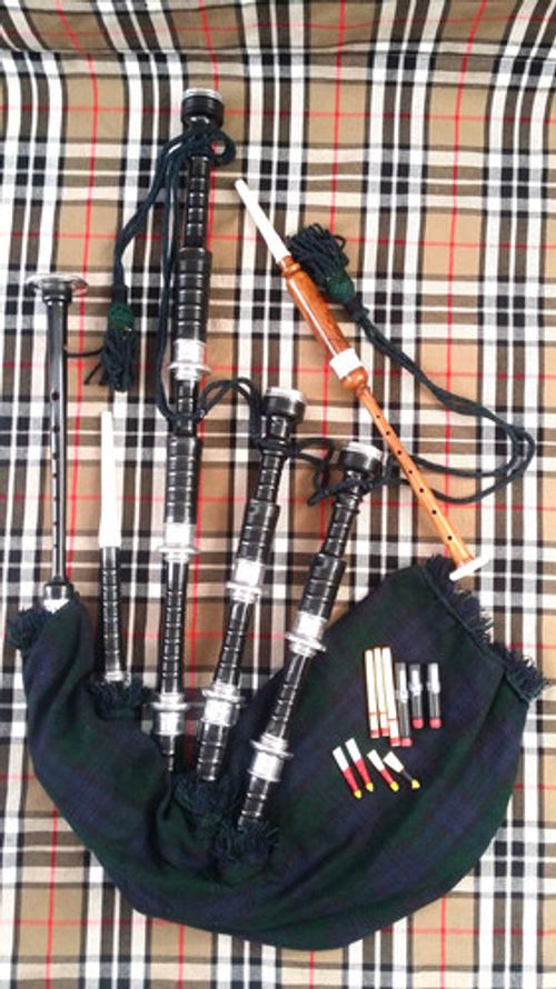 Bagpipes Black Rosewood Silver Mounts/Scottish Bagpipes/Highland Bagpipes,Tutor