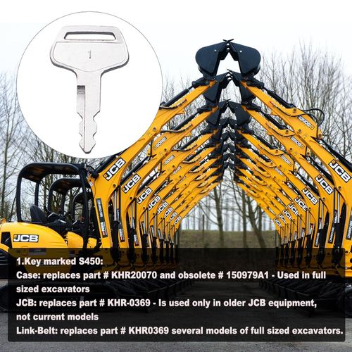 3PCS Master Plant Keys Set for JCB Ignition Switch Battery Isolator Disconnect — image 2
