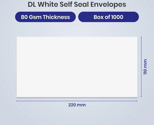 DL PLAIN WHITE Self Seal Strong Envelopes 10 20 50 100 200250 500 1000 2000 5000 — image 3