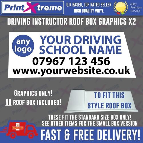 Driving Instructor Roof Box Graphics stickers decals Printed sign Learner School — image 1
