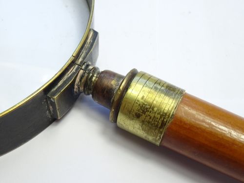 Antique Hallmarked Sterling Silver & Alabaster Extra Large Magnifying Glass — image 9