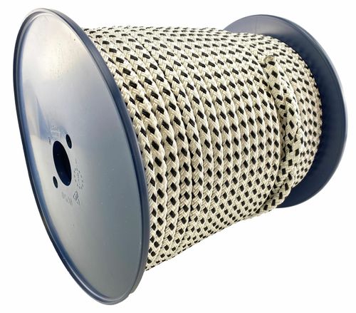 10mm White and Black Double Braid Polyester Rope x 100 Metres, Quality Docklines — image 2