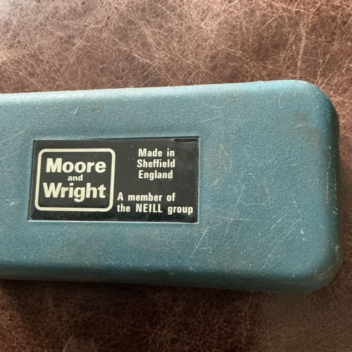 Vintage Moore & Wright 961 0-1" External Micrometer With Spanner & Original Case — image 9