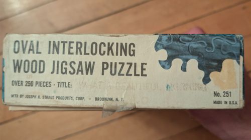 Vtg J.K. STRAUS "What A Beautiful Morning" Wooden Jigsaw Puzzle #251 Complete — image 4