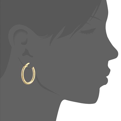 Solid 9ct Yellow Gold Oval Hoop Earrings 20mm Long by Citerna — image 3