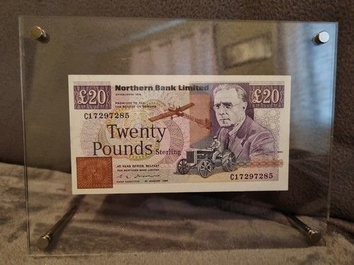 Northern Bank 20 Note 1988, 1989, 1992 And 1993 Ferguson Tractor Note Framed
