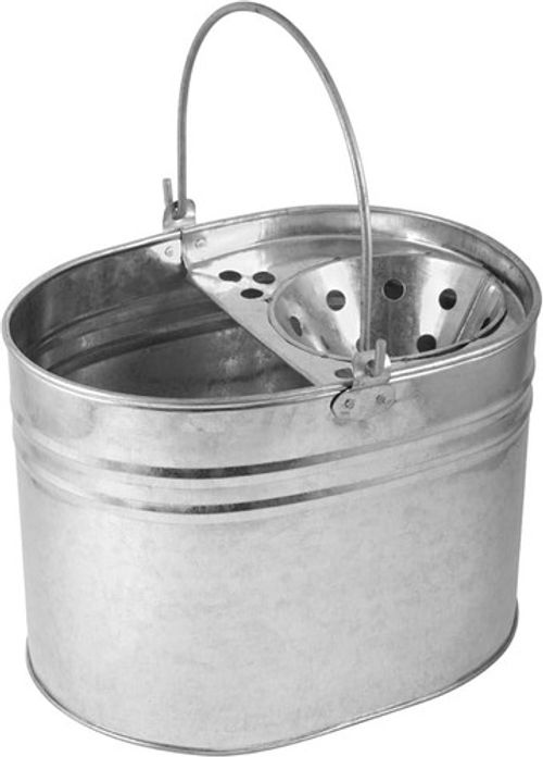 Heavy Duty Metal Mop Bucket Galvanised Cotton Floor Mop Head Set Strong 13 LITRE