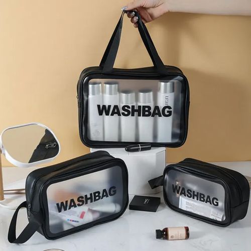Toiletry Bag 3 pcs, Waterproof Wash Bags Set in PVC, Large Capacity Makeup Bag — image 1