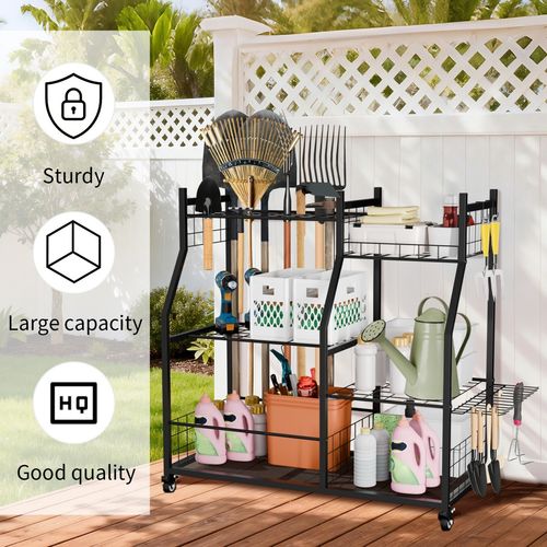 Garden Power Tools Organizer Cart Heavy Duty Freestanding Garage Storage Rack UK — image 9