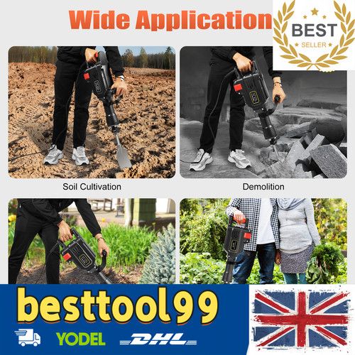 1700W 67*11*18cm Electric Heavy Duty Jack Hammer Jack Hammer Concrete Breaker UK