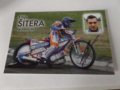 6" x 4" PHOTO CARD SIGNED BY FILIP SITERA - SPEEDWAY 2011 PDK MSENO