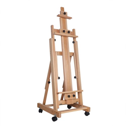 Large Studio H-Frame Easel Painting Floor Beech Wood Adjustable Pro Artist Easel — image 6
